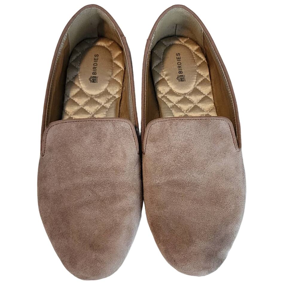 Birdies Beige Starling Suede Loafers Size 7.5
